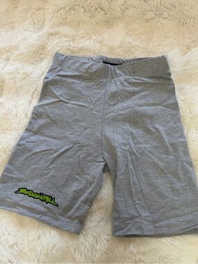 Shadow Hill Gray Shorts with Neon Green Logo